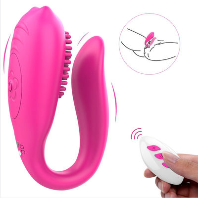 Stimulator em forma de u do clitóris do ponto sem fio erótico de G do brinquedo do sexo do vibrador