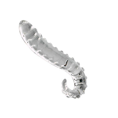 ODM alegre longo de Toy Remote Control Butt Plug da próstata do vibrador de vidro cor-de-rosa do hipocampo