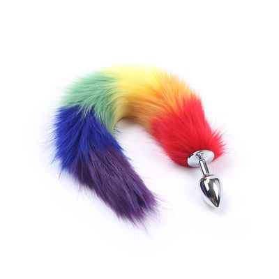 O gancho de cabelo anal da cauda da tomada de Bunny Tail Toy 40cm da extremidade do metal ajustou o OEM