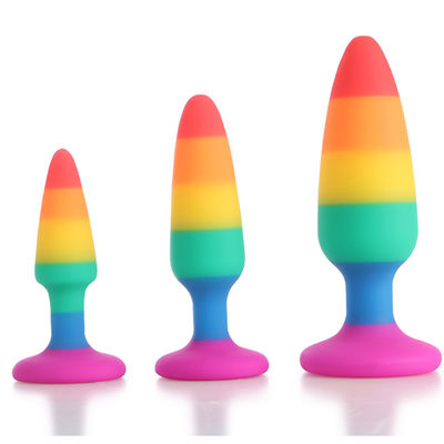 A estimulação ROHS do ponto de Toy Butt Plug G do sexo do pênis do vibrador do arco-íris aprovou