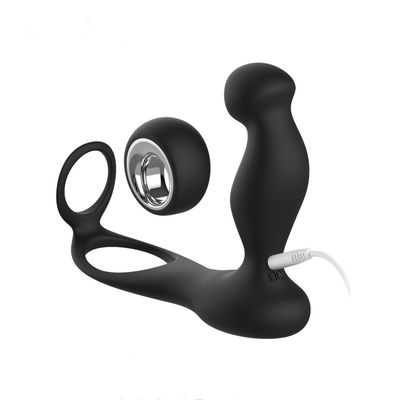 7 anel anal duplo do galo de tomada de Ring Wireless Contol 135mm do pênis do silicone da velocidade
