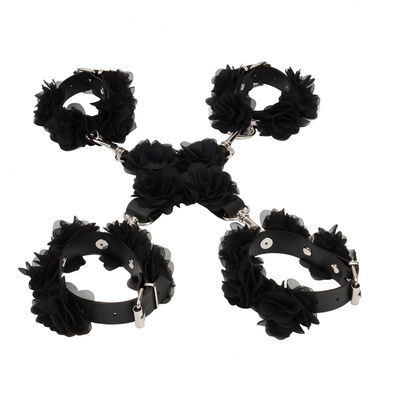 Os brinquedos luxuosos de nylon pretos ROHS do sexo da limitação da sujeição do grupo de Bdsm aprovaram