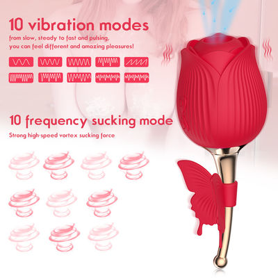 Sugando Rose Wireless Butterfly Vibrator Sex brinca IPX7 não tóxico impermeável