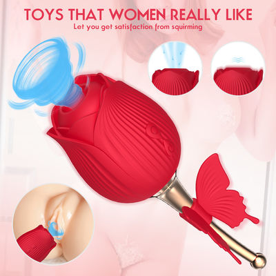 Sugando Rose Wireless Butterfly Vibrator Sex brinca IPX7 não tóxico impermeável
