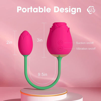 Silicone do produto comestível do ovo de IPX7 Rose Sucking Remote Control Love