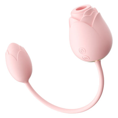 Silicone do produto comestível do ovo de IPX7 Rose Sucking Remote Control Love