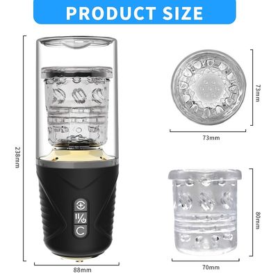Copo da masturbação do vibrador 300rpm do copo da sução do ABS do TPE para homens