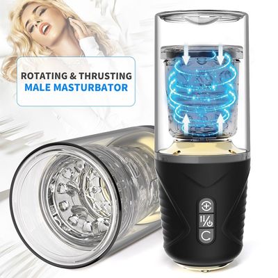 Copo da masturbação do vibrador 300rpm do copo da sução do ABS do TPE para homens