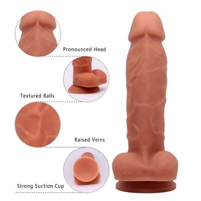 Brinquedo lésbica do sexo do vibrador do copo da sução ODM saudável do OEM do silicone de 7,4 polegadas