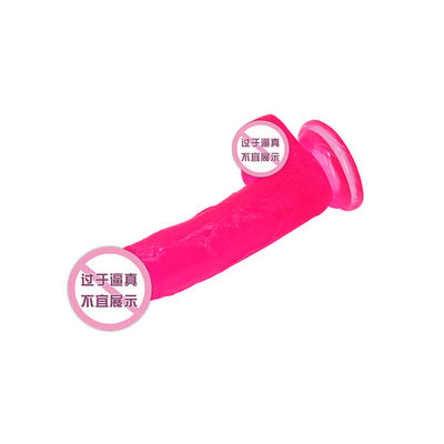 Brinquedo realístico 22cm Crystal Dick For Women do sexo do vibrador do copo da sução