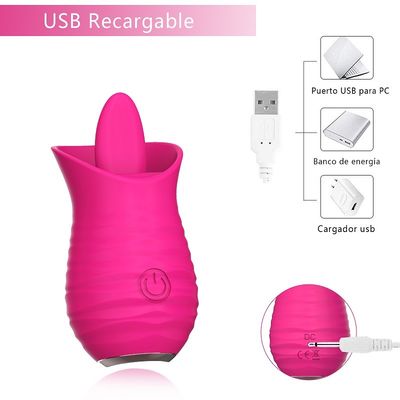 USB que carrega o Massager de lambedura elétrico 7000RPM do ovo de Rose Red Vibrator Sex Toy