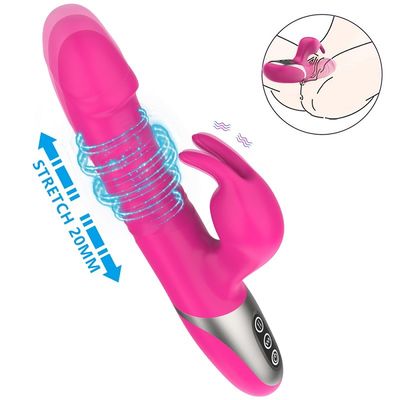 Língua Clitoral do Stimulator 215mm do coelho telescópico que lambe brinquedos do sexo