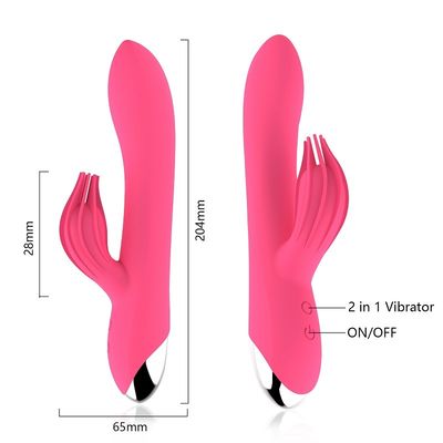 Multifuncional não tóxico de baixo nível de ruído duplo do brinquedo 50db do sexo do vibrador do silicone do motor