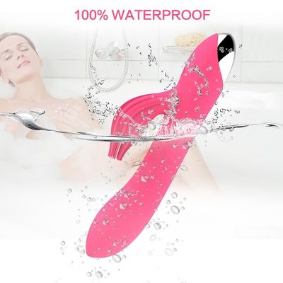 Multifuncional não tóxico de baixo nível de ruído duplo do brinquedo 50db do sexo do vibrador do silicone do motor