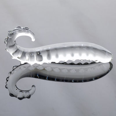 ODM alegre longo de Toy Remote Control Butt Plug da próstata do vibrador de vidro cor-de-rosa do hipocampo