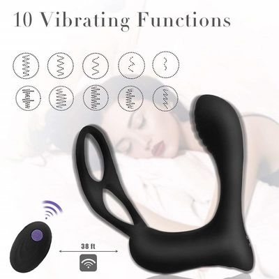 3 em um rádio masculino 400mah de controle remoto de Ring Vibrator Personalised Butt Plug