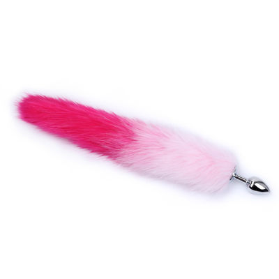 O gancho de cabelo anal da cauda da tomada de Bunny Tail Toy 40cm da extremidade do metal ajustou o OEM