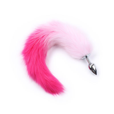 O gancho de cabelo anal da cauda da tomada de Bunny Tail Toy 40cm da extremidade do metal ajustou o OEM
