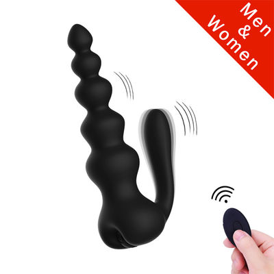 O sexo anal de controle remoto brinca grânulos anais obstrui a vibração dobro 16cm