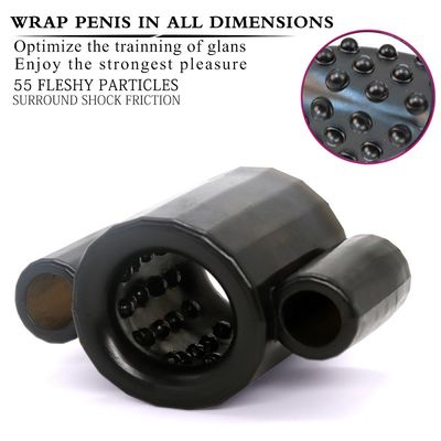 estimulação de controle remoto de Ring Couple Sex Toys Eletro da luva do pênis do ABS 9v