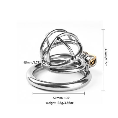 Os brinquedos de aço inoxidável do sexo dos homens armam Chastity Cage Male Chastity Device 50mm