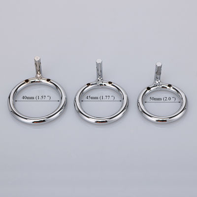 Metal pequeno Lockable Chastity Cage Vibrator Cock Ring 45mm para o homossexual
