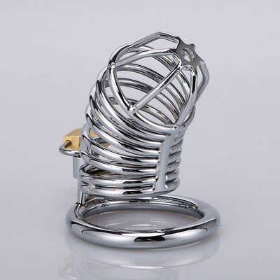 Metal pequeno Lockable Chastity Cage Vibrator Cock Ring 45mm para o homossexual