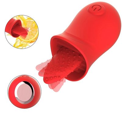 Língua das velocidades de Rohs 10 do CE que lambe o otário oral do vibrador para pares