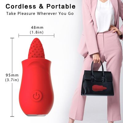 Língua das velocidades de Rohs 10 do CE que lambe o otário oral do vibrador para pares