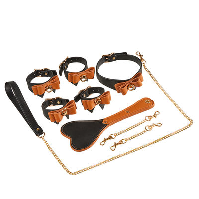 9Pcs cobrem a sujeição da fetiche do sexo da manutenção programada algemam a mordaça Whip Rope do colar das braçadeiras do bocal