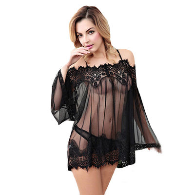 A mistura do Spandex ata a camiseta sem costas da perspectiva do tule da roupa interior &quot;sexy&quot; adulta