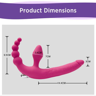 o sexo dobro da massagem LGBT de 14cm brinca o vibrador da tomada da extremidade do vibrador de Strapon
