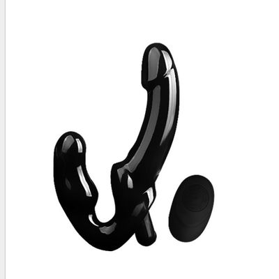 10 controlo a distância dobro do rádio do dong 24.5cm do silicone lésbica das velocidades