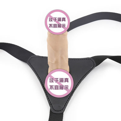 O sexo do vibrador LGBT do dobro da carne brinca a correia no pênis 10cm para pares