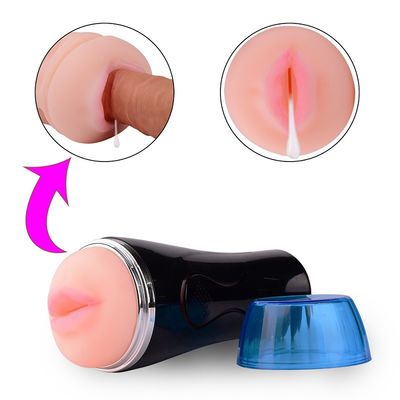 3D Textured a língua masculina elétrica 22cm orais de sugação do vibrador da bala do copo do Masturbator