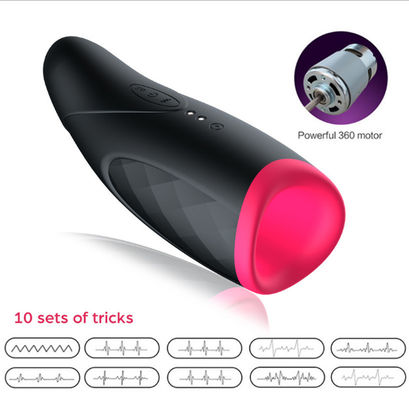 Aquecer-se sugando a masturbação masculina realística brinca 22cm que USB recarrega