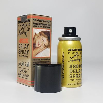 Pulverizador mortal erval 40ml do atraso do tubarão 48000 poderoso com vitamina E
